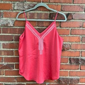 Express coral Embroidered Tank Top